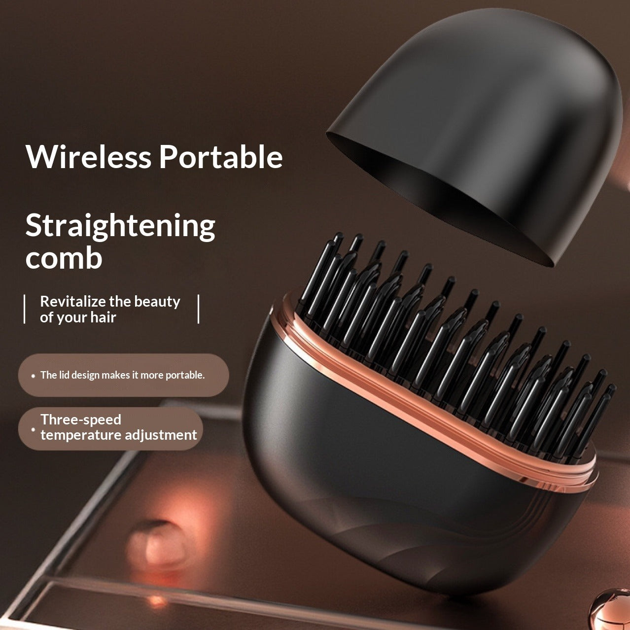 Mini Charging Hair Straightener Comb